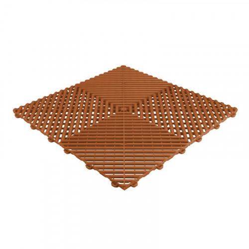 Messeboden Klickfliese offene runde Rippen terracotta