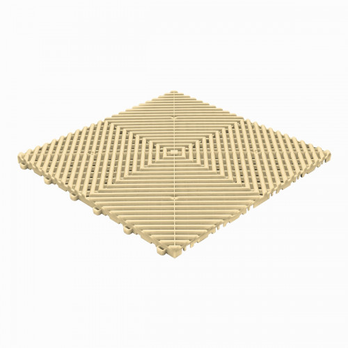 Balkonboden Klickfliese mit offene abgerundete Rippen beige