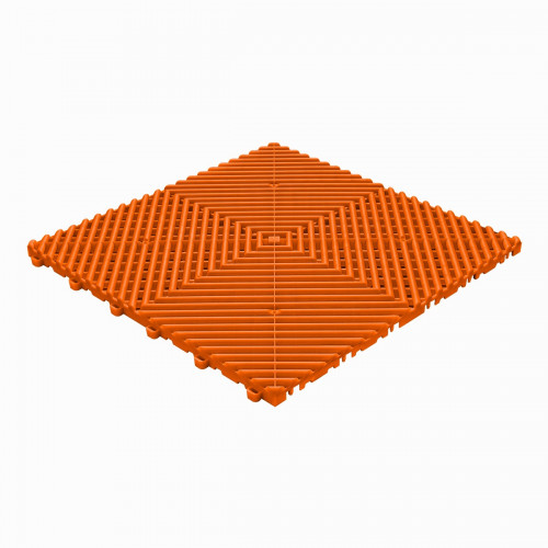 Garagenboden Klickfliese mit offene abgerundete Rippen orange