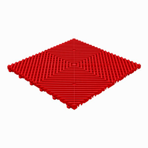Vorzeltteppich Klickfliese mit offene Rippen Rund 18 mm rot