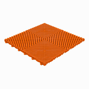 Garagenboden Klickfliese mit offene flache Rippen orange