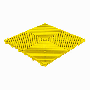 Garagenboden Klickfliese mit offene flache Rippen gelb