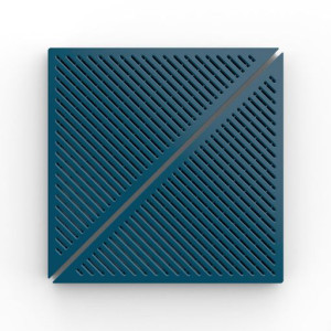Balkonboden Kunststoff Klickfliese, dreieckig, offene Struktur, flache Rippen, BoTrio Blau