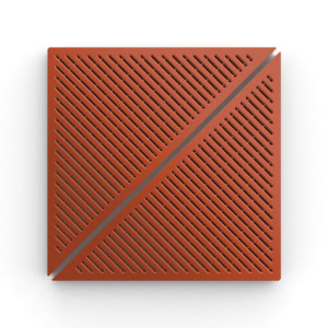 Balkonboden Kunststoff Klickfliese, dreieckig, offene Struktur, flache Rippen, BoTrio Orange