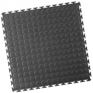 Fitnessboden PVC Industrie Klickfliese Noppen anthrazit