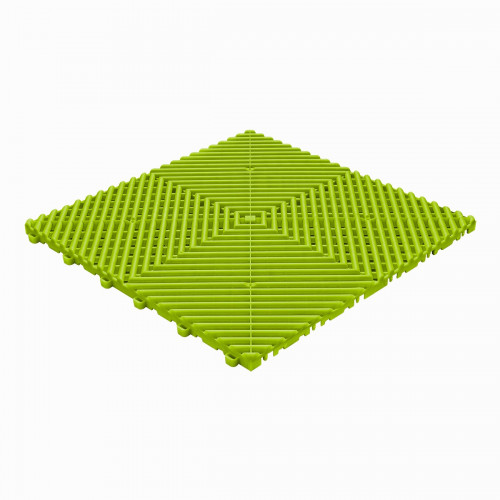 Garagenboden Klickfliese mit offene abgerundete Rippen limette